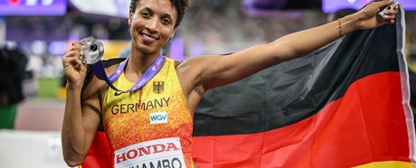 Malaika Mihambo (LG Kurpfalz) mit Silber-Medaille.